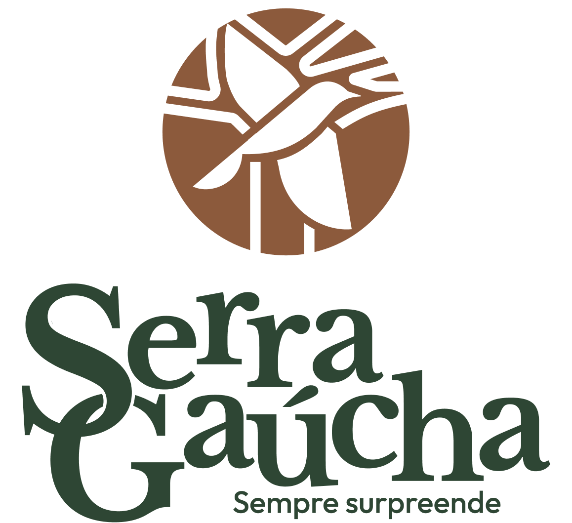 Lockup Serra Gaúcha — Selo Marrom Verde Vertical